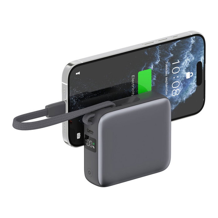 4smarts Powerbank Pocket Dual Cord 10000mAh 22.5W Gris 541625