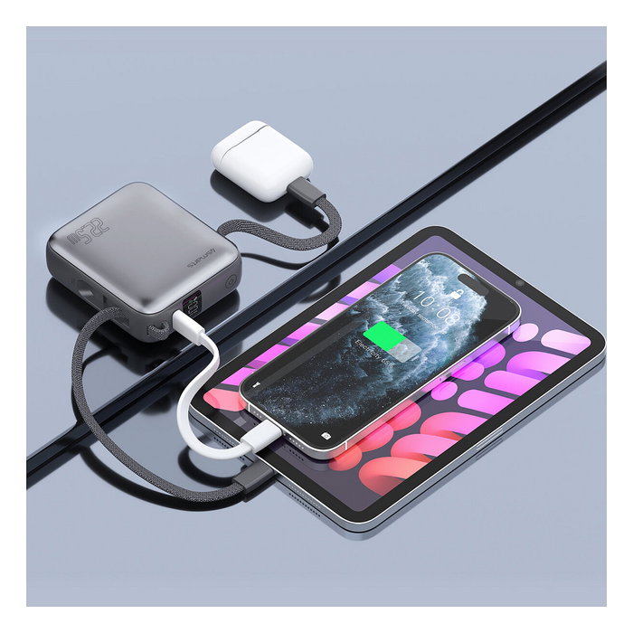 4smarts Powerbank Pocket Dual Cord 10000mAh 22.5W Gris 541625
