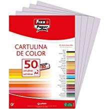 FIXO Paquete de 50 Cartulinas A4 180g Gris Perla