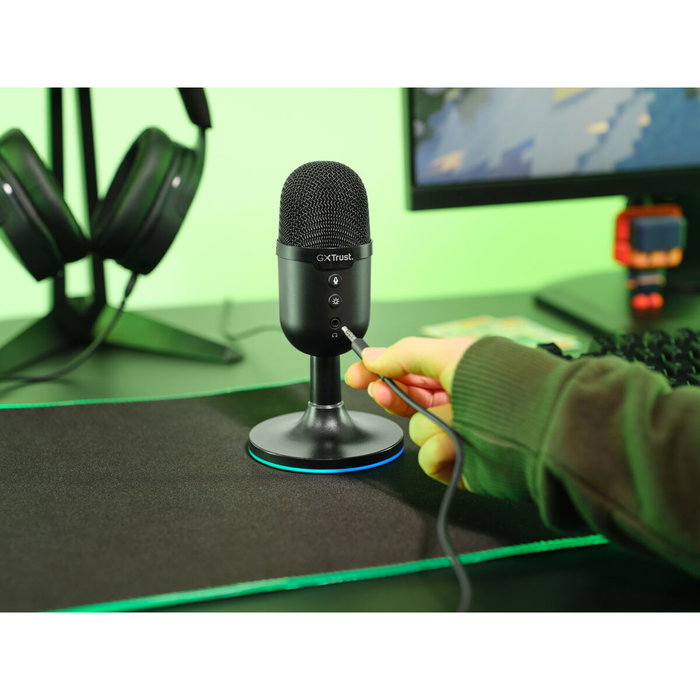 Trust GXT 234P Yunix Micrófono de superficie para mesa Negro con RGB Trust GXT 234P Yunix Micrófono de superficie para mesa Negro con RGB