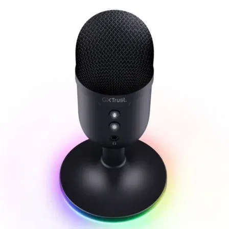 Trust Gaming Micrófono GXT 234 Yunix USB Negro para Gaming y Streaming, Conexión USB Universal, Sonido Cardioide Nítido con Iluminación RGB