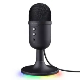 Trust Gaming Micrófono GXT 234 Yunix USB Negro para Gaming y Streaming, Conexión USB Universal, Sonido Cardioide Nítido con Iluminación RGB
