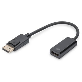 Digitus Adaptador DisplayPort a HDMI 0,15 m DP 1.1a M/H Negro