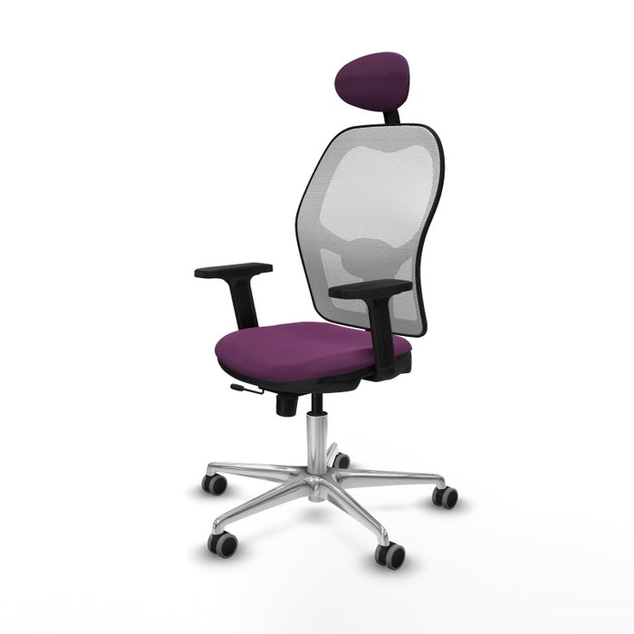 PIQUERAS Y CRESPO Silla de oficina Jorquera con mecanismo Sincro/Traslack, Morado y Blanco