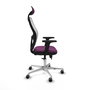 PIQUERAS Y CRESPO Silla de oficina Jorquera con mecanismo Sincro/Traslack, Morado y Blanco