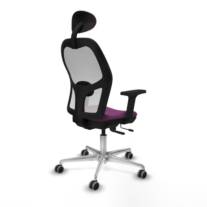 PIQUERAS Y CRESPO Silla de oficina Jorquera con mecanismo Sincro/Traslack, Morado y Blanco