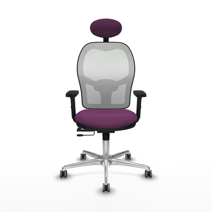 PIQUERAS Y CRESPO Silla de oficina Jorquera con mecanismo Sincro/Traslack, Morado y Blanco
