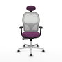 PIQUERAS Y CRESPO Silla de oficina Jorquera con mecanismo Sincro/Traslack, Morado y Blanco