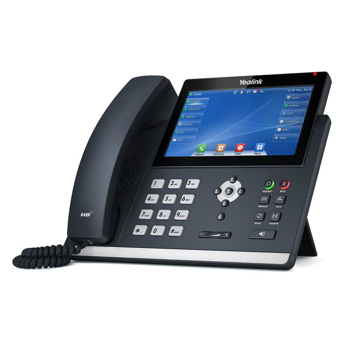Yealink SIP-T48U Teléfono IP VoIP con Pantalla Táctil 7" LED, Gris, PoE, WiFi, Bluetooth, 16 Cuentas, 1000 Entradas