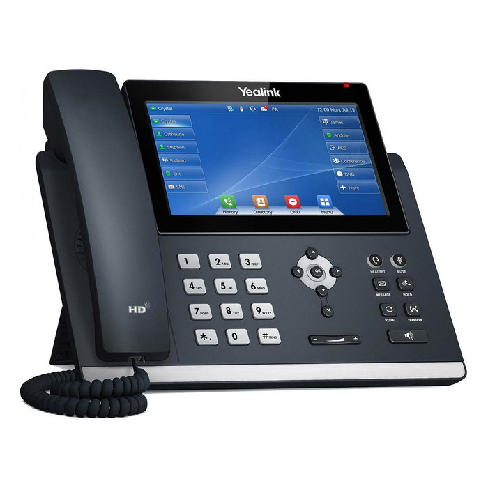 Yealink SIP-T48U Teléfono IP VoIP con Pantalla Táctil 7" LED, Gris, PoE, WiFi, Bluetooth, 16 Cuentas, 1000 Entradas