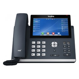 Yealink SIP-T48U Teléfono IP VoIP con Pantalla Táctil 7" LED, Gris, PoE, WiFi, Bluetooth, 16 Cuentas, 1000 Entradas