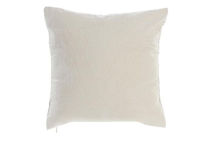 DKD Home Decor Cojines de Terciopelo Flores Beige y Gris (Pack de 2)