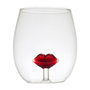 Home Deco Factory Vaso Vidrio Figura Secret Glass 400 ml Corazón Lazo Labios Borosilicatado