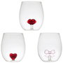 Home Deco Factory Vaso Vidrio Figura Secret Glass 400 ml Corazón Lazo Labios Borosilicatado