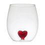 Home Deco Factory Vaso Vidrio Figura Secret Glass 400 ml Corazón Lazo Labios Borosilicatado