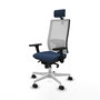 PIQUERAS Y CRESPO Silla de oficina Horna con mecanismo Sincro, Azul marino y Blanco