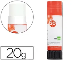 Liderpapel Pegamento en Barra Sólido, 20 g, Adhesivo de Secado Instantáneo para Papel, Cartón y Fotos, Uso Escolar y Oficina