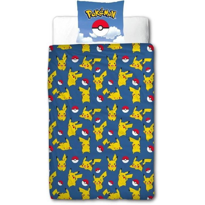 Pokemon Juego de Cama Reversible Pikachu y sus Amigos en la Arena en Microfibra 140 x 200 cm + 1 Funda de Almohada 63 x 63 cm Pokemon Juego de Cama Reversible Pikachu y sus Amigos en la Arena en Microfibra 140 x 200 cm + 1 Funda de Almohada 63 x 63 cm