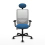 PIQUERAS Y CRESPO Silla de oficina Zulema con mecanismo Sincro/Traslack, Azul claro y Blanco