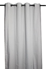 DKD Home Decor Cortina de Algodón y Poliéster Gris Claro con 8 Anillas