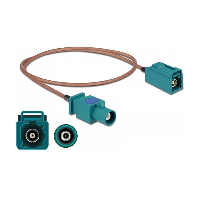DeLOCK Cable de antena coaxial FAKRA Z a FAKRA Z RG-316 0,5 m