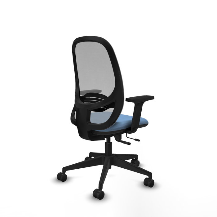 PIQUERAS Y CRESPO Silla de oficina Cilanco con mecanismo Sincro/Traslack, Azul cielo y Gris