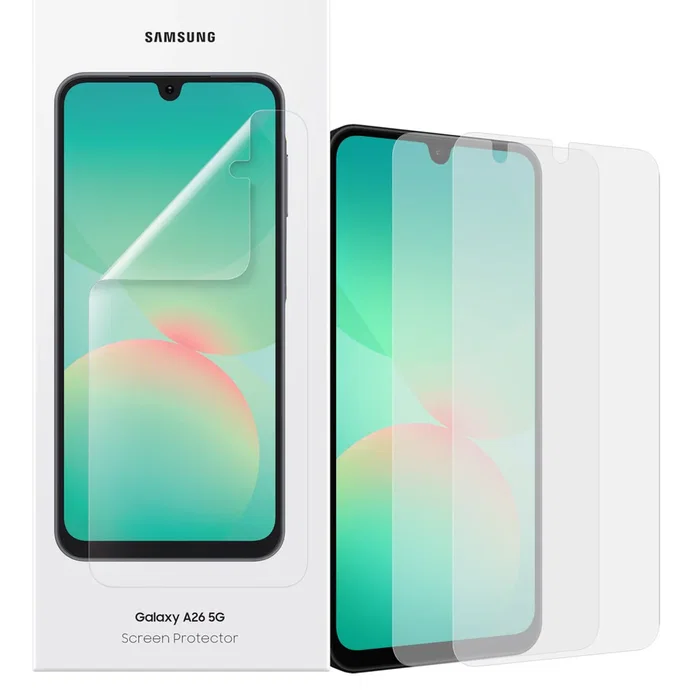Samsung EF-UA266 Protector de Pantalla para Galaxy A26 5G | Transparente, Anti-Rayones, Anti-Huellas | Incluye Kit de Limpieza y Guía de Aplicación