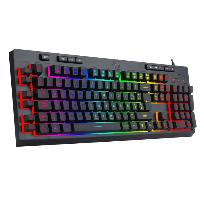 Redragon K512RGB-SPS Teclado Gaming Membrana RGB con Reposamuñecas Negro