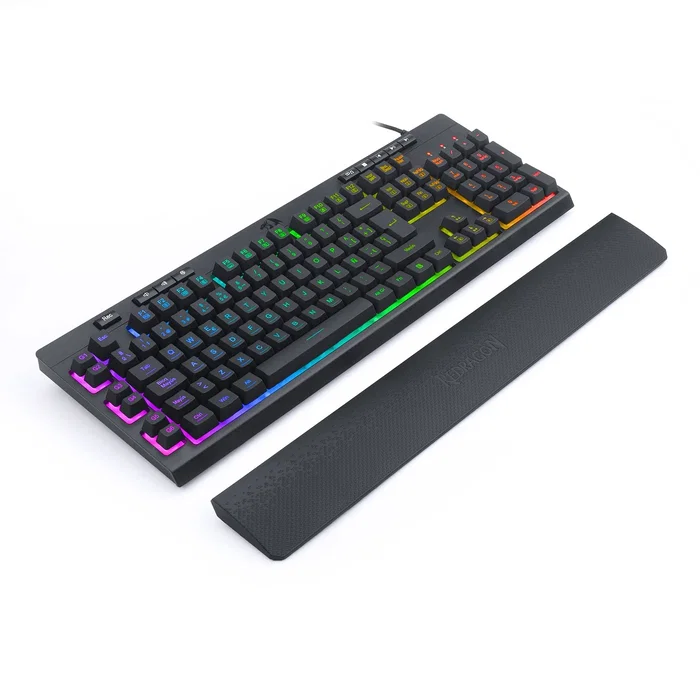 Redragon K512RGB-SPS Teclado Gaming Membrana RGB con Reposamuñecas Negro
