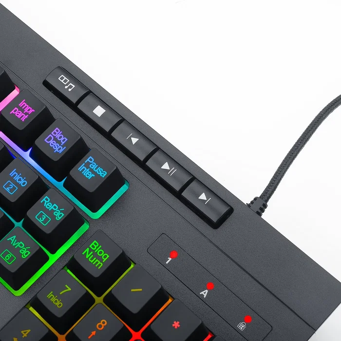 Redragon K512RGB-SPS Teclado Gaming Membrana RGB con Reposamuñecas Negro