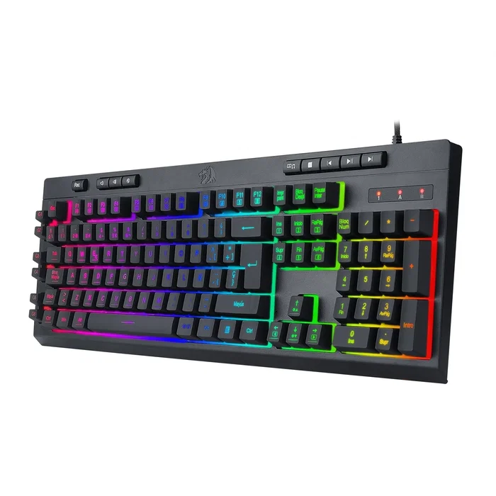 Redragon K512RGB-SPS Teclado Gaming Membrana RGB con Reposamuñecas Negro