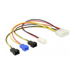 DeLOCK Adaptador de Cable de Alimentación 4 Pin Molex a 4 x 2 Pin para Ventiladores PC 12V 7V 5V 0.2 m 20 cm 85516