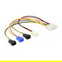 DeLOCK Adaptador de Cable de Alimentación 4 Pin Molex a 4 x 2 Pin para Ventiladores PC 12V 7V 5V 0.2 m 20 cm 85516