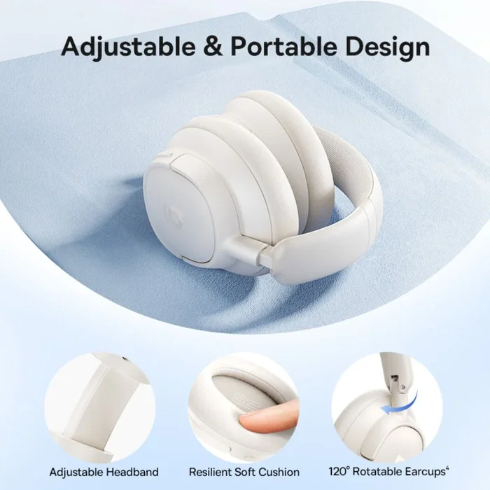 Baseus Bass BH1 NC Auriculares Inalámbricos con Cancelación de Ruido, Blanco