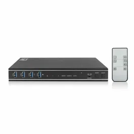 ACT Conmutador KVM de 2 puertos con doble HDMI 4K@60Hz y USB 3.2 Gen1 (USB 3.0)