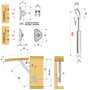 ITALIANA FERRAMENTA Pistón de Gas Compact Ascendente con Soportes 164mm Fuerza 80N