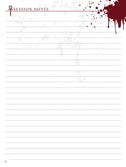 Vampire: The Masquerade 5th Edition RPG Diario Expanded Character Sheet Journal *Edición Inglés*