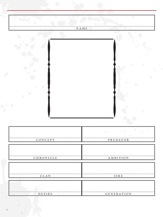 Vampire: The Masquerade 5th Edition RPG Diario Expanded Character Sheet Journal *Edición Inglés*