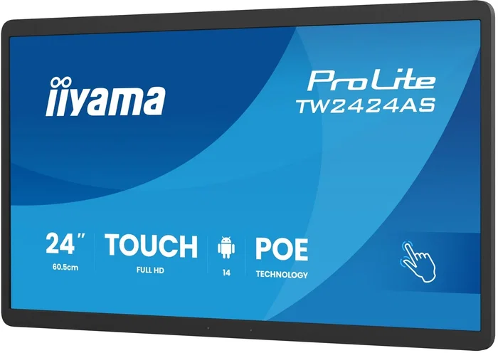 iiyama TW2424AS-B3P Panel interactivo 23,8 pulgadas Full HD Android Black de 60,5 cm (23,8 inch) IPS táctil con USB-C y Wi-Fi 6