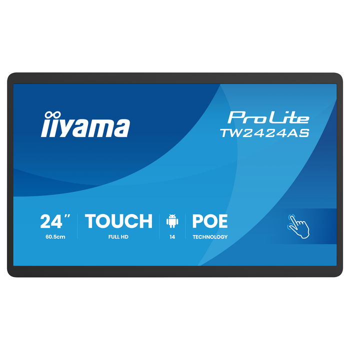 Iiyama TW2424AS-B3P Panel Interactivo Táctil 60.5cm (23.8") Full HD 1920x1080 IPS Android 14 Wi-Fi 6 USB-C 24/7 Montaje VESA 100x100mm