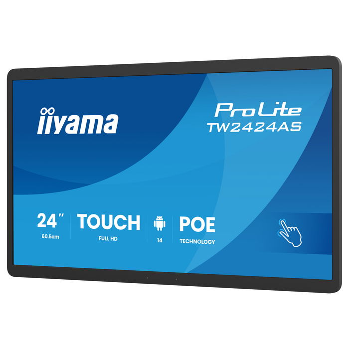 Iiyama TW2424AS-B3P Panel Interactivo Táctil 60.5cm (23.8") Full HD 1920x1080 IPS Android 14 Wi-Fi 6 USB-C 24/7 Montaje VESA 100x100mm