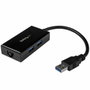 Startech Adaptador de Red USB 3.0 con Hub USB de 2 Puertos y Ethernet Gigabit USB31000S2H