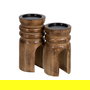 S/2 Candelabro Natural Madera de Mango 11,50 X 11,50 X 23 cm