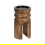 S/2 Candelabro Natural Madera de Mango 11,50 X 11,50 X 23 cm