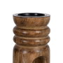 S/2 Candelabro Natural Madera de Mango 11,50 X 11,50 X 23 cm
