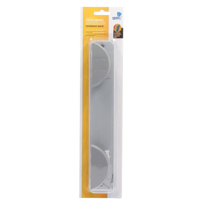 GSC Evolution Percha de acero inoxidable con doble pomo ABS cromado 280x50mm