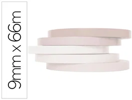 Q-connect Cinta Adhesiva para Cerrar Bolsas, 66 m x 9 mm, Blanca