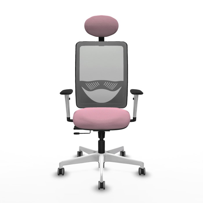PIQUERAS Y CRESPO Silla de oficina Zulema Rosa y Gris con mecanismo Sincro/Traslack