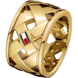Tommy Hilfiger Anillo Dorado de Acero Inoxidable Talla 56