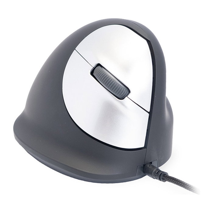 R-Go R-Go HE Break Ratón Ergonómico para Mano Derecha, Óptico 2400 DPI, USB, Negro, Software de Pausa, Cable 1.82 m, Tamaño Mediano (175-195 mm), Retail